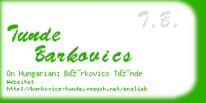 tunde barkovics business card